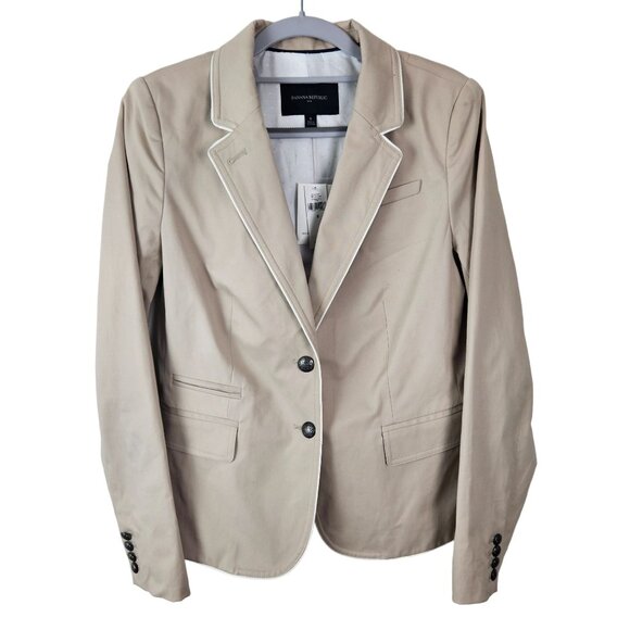 Banana Republic Women's Beige Blazer Size 8 Tailored Fit Elegant Business Career - Picture 1 of 15